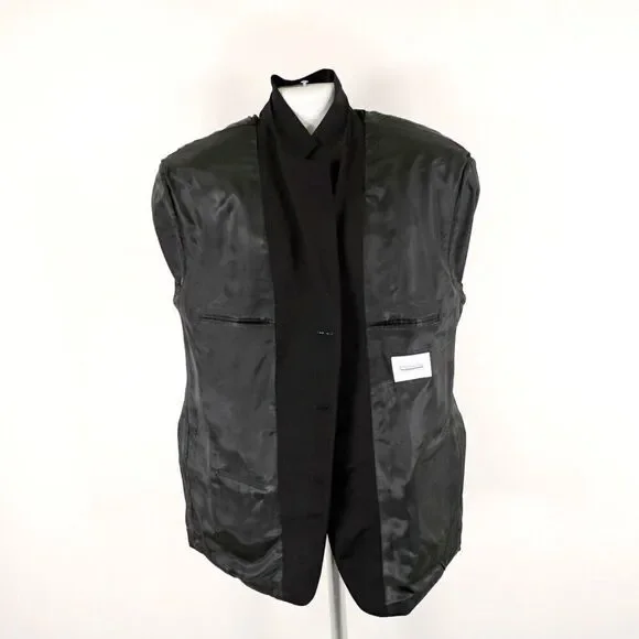 Joseph & Feiss International Thick Textured‎ Wool Black 44R Sport Coat 3 Button